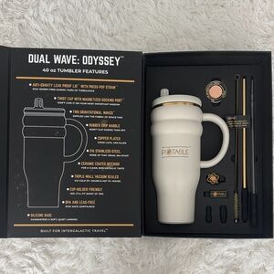 Potable Dual Wave Odyssey 40 oz Tumbler - Matte White